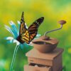 +Mulino montiert mit Schmetterling Hand Getreidemühle "Mulino" inkl. Tischhalterung