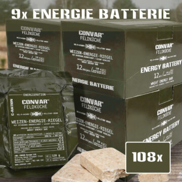 108 x CONVAR™ Feldküche Weizen-Energie-Riegel - Salty (120g) MILITARY GRADE