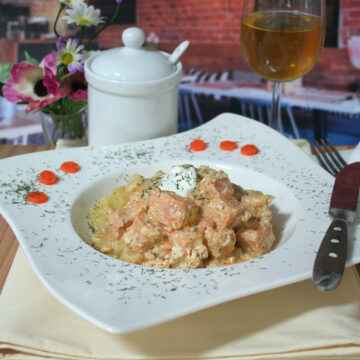 DosenBistro™ Lachs in Dill Soße mit Kartoffeln (400g)