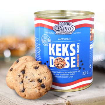 dosenbistro-keksdose-cookies-mit-choco-chips-250g DosenBistro Keksdose Cookies mit Choco-Chips (250g)