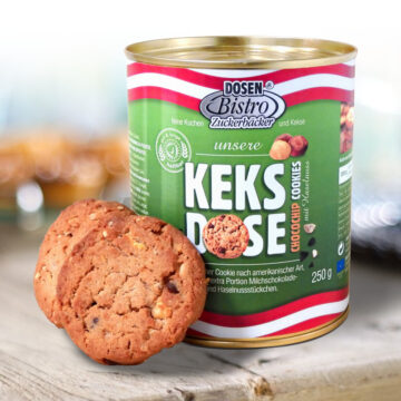 dosenbistro-keksdose-cookies-mit-haselnuss-und-choco-chips-250g DosenBistro Keksdose Cookies mit Haselnuss und Choco-Chips (250g)