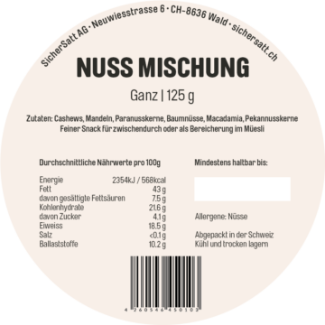 Nuss Mischung Nut Mix, 125g